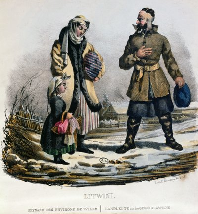 Lithuanian peasants from the Vilnius region, c.1830-40 by E. Simon